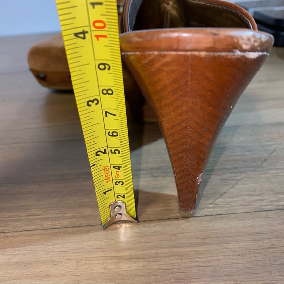 Cole Haan Brown Suede Leather Studded Slides Heels Mules Womens Size 8.5 B - Picture 5 of 9